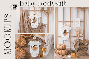 Baby Onesie Autumn Mockup Bundle