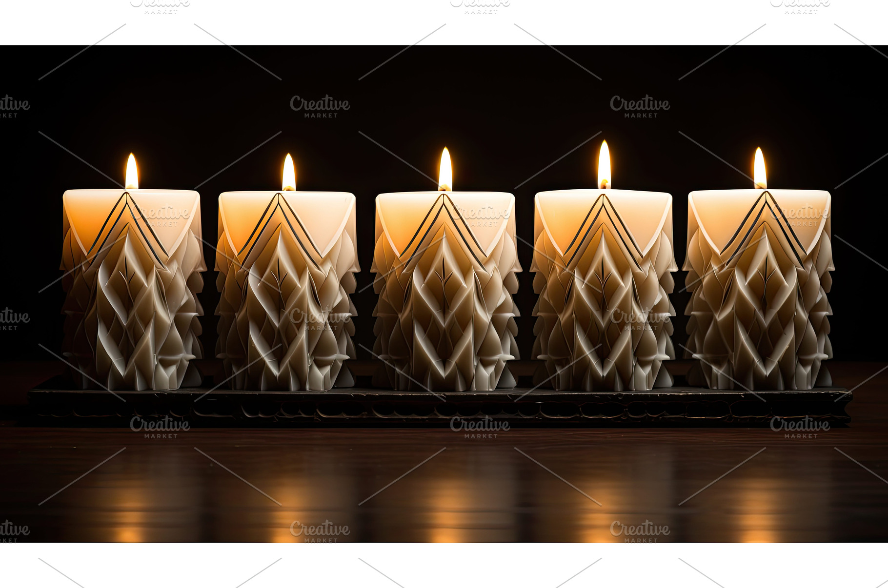 scented five candle ai generated, a Holiday Photo by pikepicture