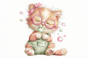 Whimsical Summer cat clipart, an Illustration by Designworld (Thumbnail 5 of 8)