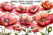 Whimsical Spring Poppy Flowers Clipa, an Illustration by Daily.Designs (Thumbnail 1 of 8)