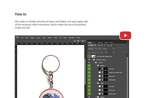 Round Keychain Mockup