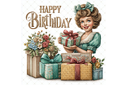 Woman With a Gift Clipart JPG, a Person Illustration by Memories By Lea (Thumbnail 4 of 20)