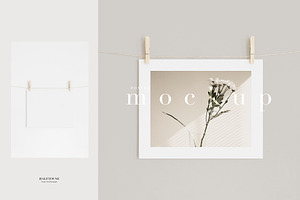 Poster And Pegs Mockup Horizontal