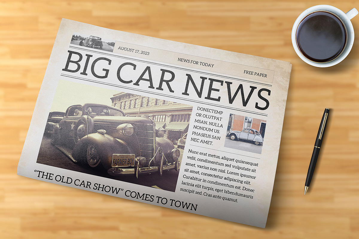Vintage Newspaper Template, a Stationery Template by retrographix (Photo 2 of 4)