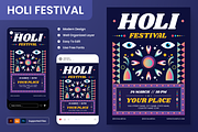 Holi Festival Color Flyer Set, a Flyer Template by Annora Studio (Thumbnail 1 of 6)