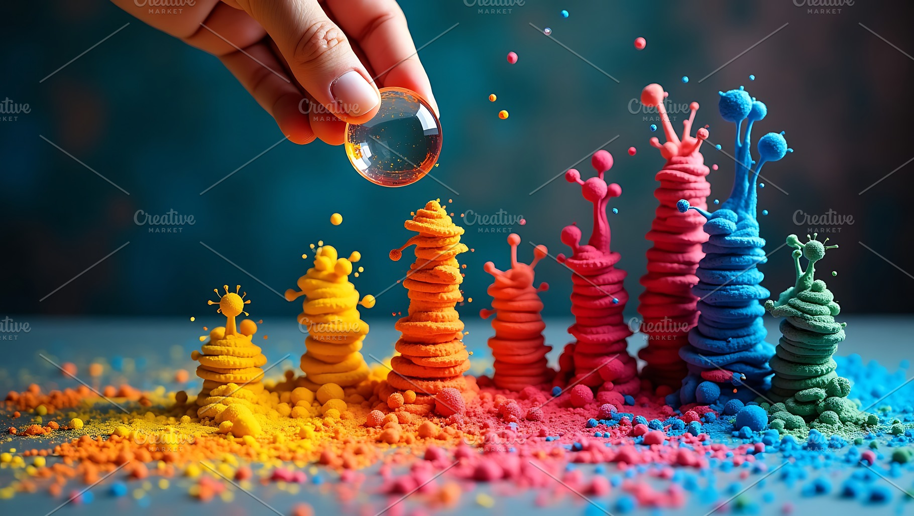 Colorful powder art photography with, a Business Photo by Artonix