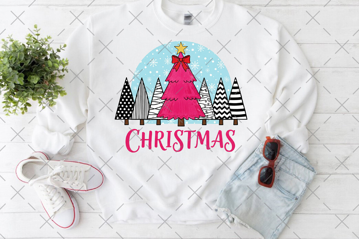 Pink Christmas Trees PNG, an Illustration by Craft Nest (Photo 6 of 6)