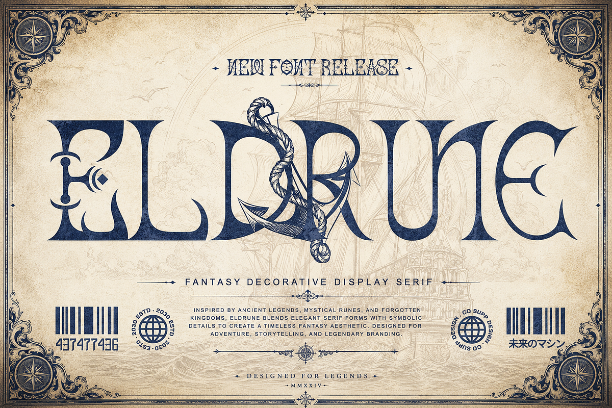 Eldrune - Fantasy Serif Font, a Serif Font by Letterara (Photo 1 of 14)