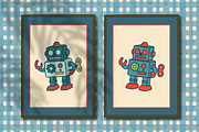 Retro Toy Robots Clipart & Posters, an Object Graphic by Blynn Pippen (Thumbnail 20 of 23)