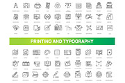Printing and Typography Icons Set, an Outline Icon by Tettygreen (Thumbnail 1 of 2)