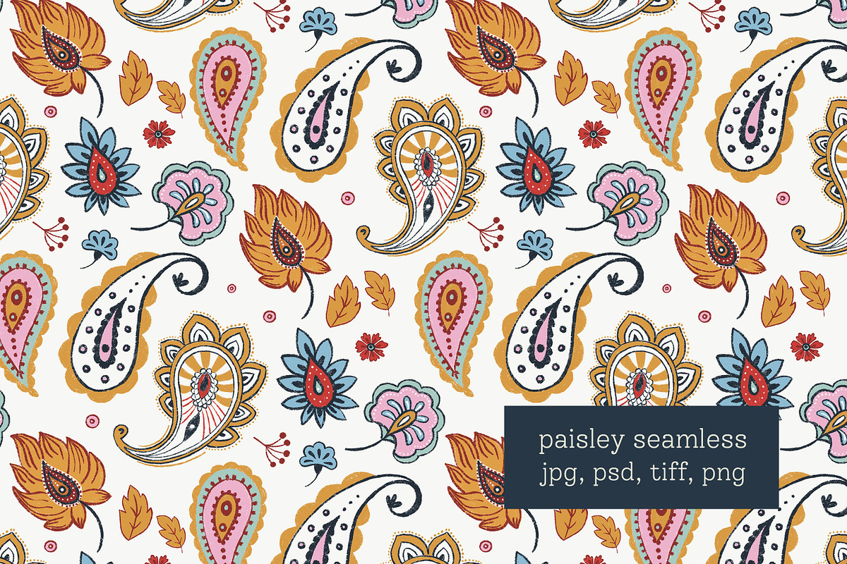 Paisley hand drawn seamless pattern, a Pattern Graphic by Naty Art (Photo 1 of 6)