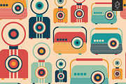 Retro media seamless pattern set, a Pattern Graphic by Yury Velikanov (Thumbnail 2 of 5)