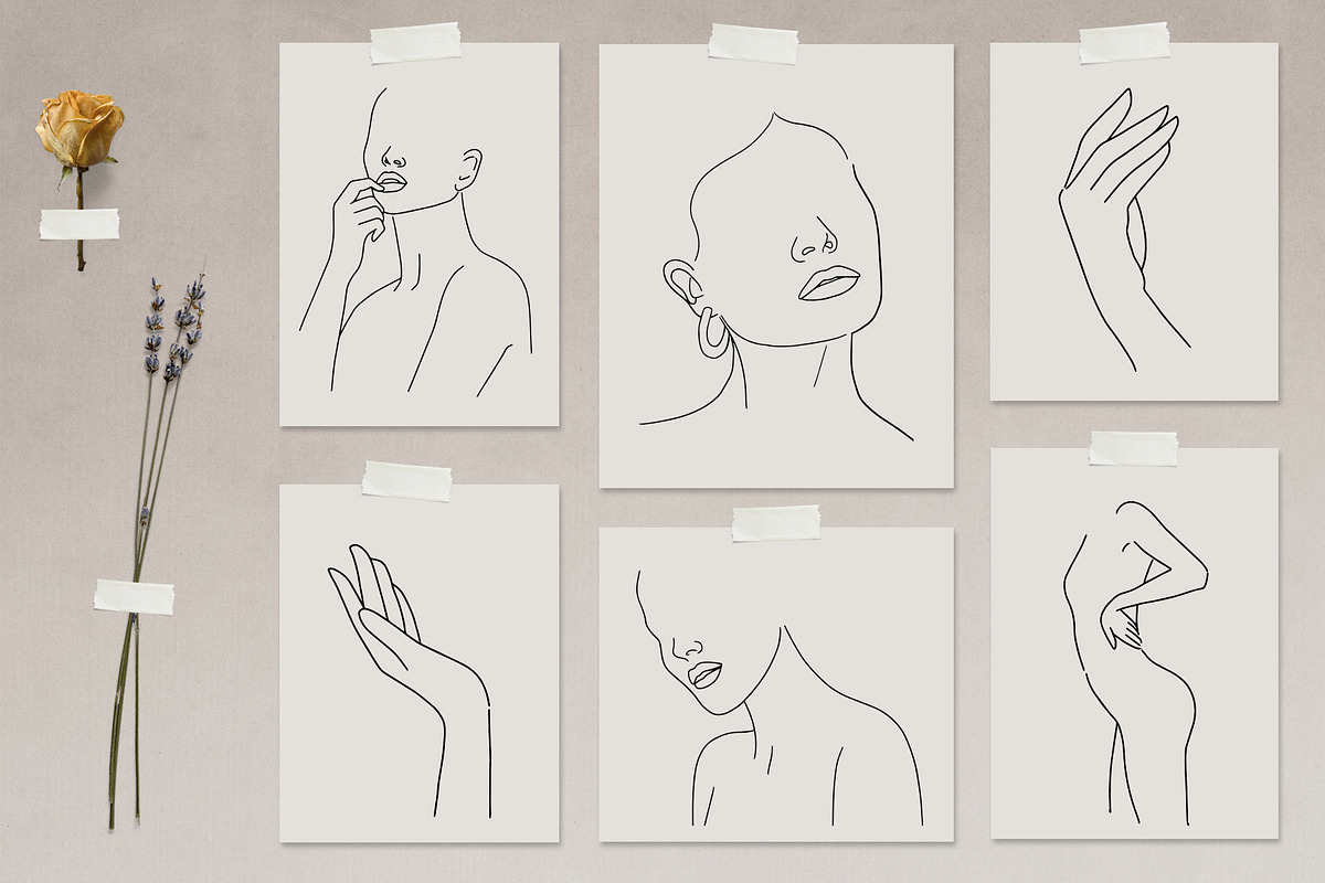 Woman Line Art Collection, a Person Illustration by mejorana (Photo 8 of 10)