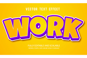 Work Vector 3d Editable Text Effect