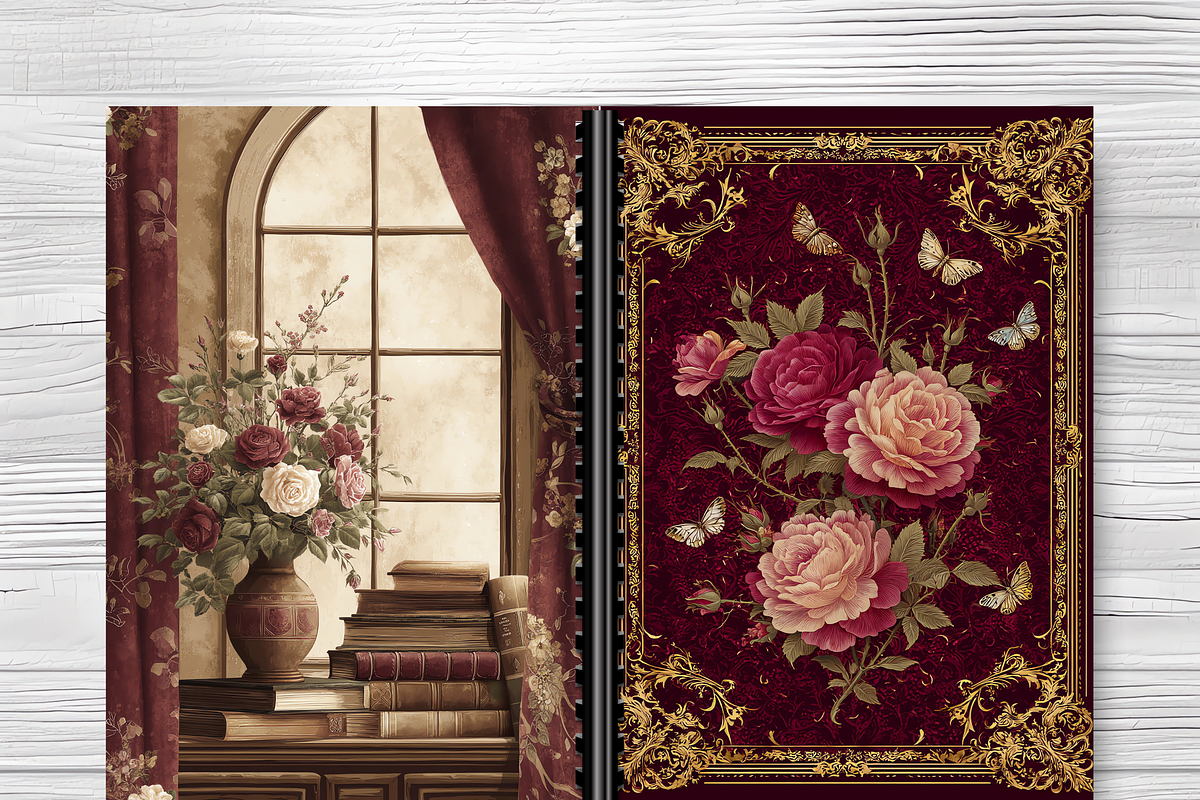 Victorian Floral Book Cover Bundle, a Brochure Template by LA Design (Photo 8 of 10)