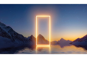 Golden glowing rectangle over a calm, a Nature Photo by Igor Tichonow