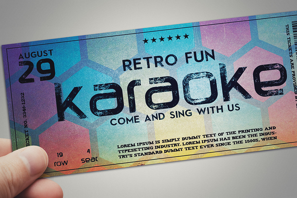 Stylish retro ticket, a Card Template by Tzochko (Photo 3 of 5)