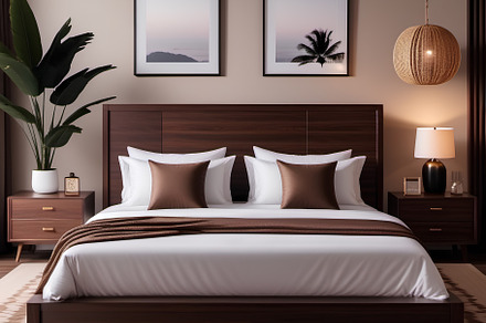 Bedroom modern interior in beige and, an Architecture Photo by Edalin's Store