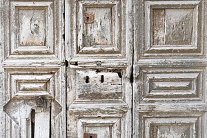 Old wooden rustic door vintage back containing abstract, aged, and ancient