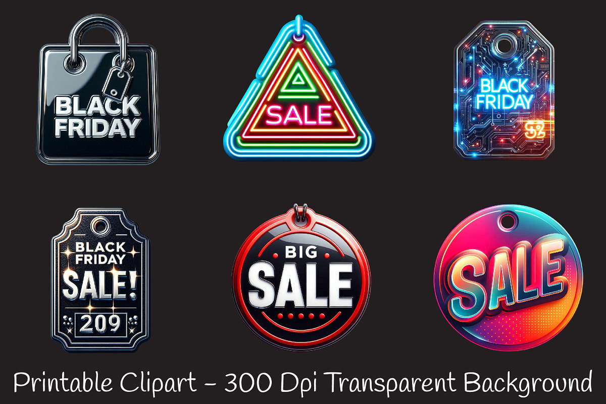 Black Friday Price Tags PNG Bundle, an Illustration by RobertsArt (Photo 4 of 7)