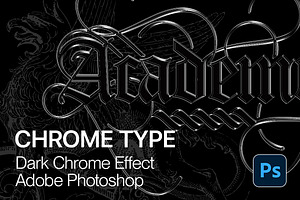 DARK CHROME TYPE EFFECT PSD