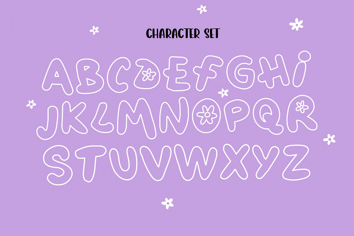 Bubble Flower- Handwritten font, a Handwritten Font by Waterystrokes (Photo 4 of 8)