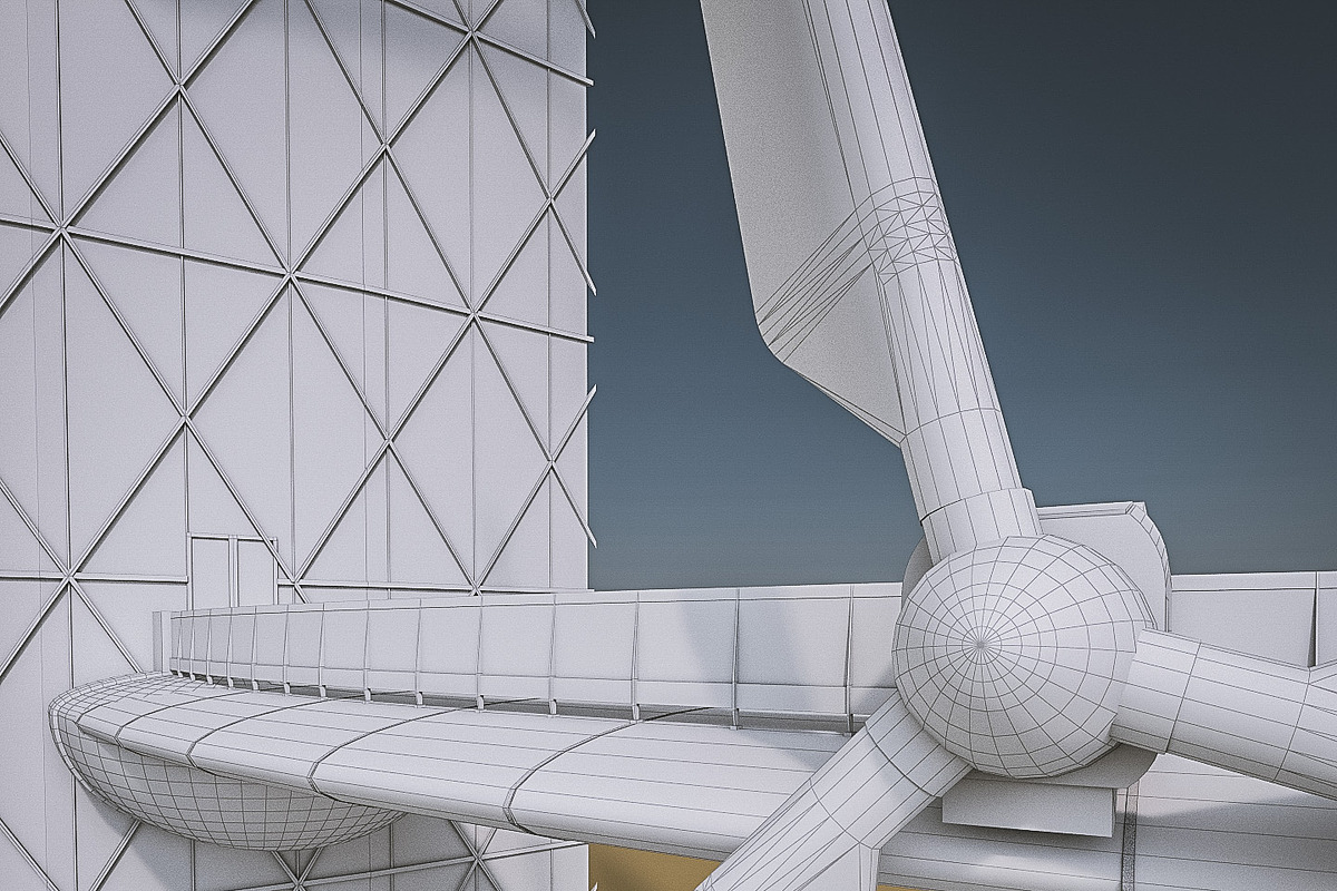 Bahrain World Trade Center, an Architecture 3D Model by 3DNUTS (Photo 9 of 12)