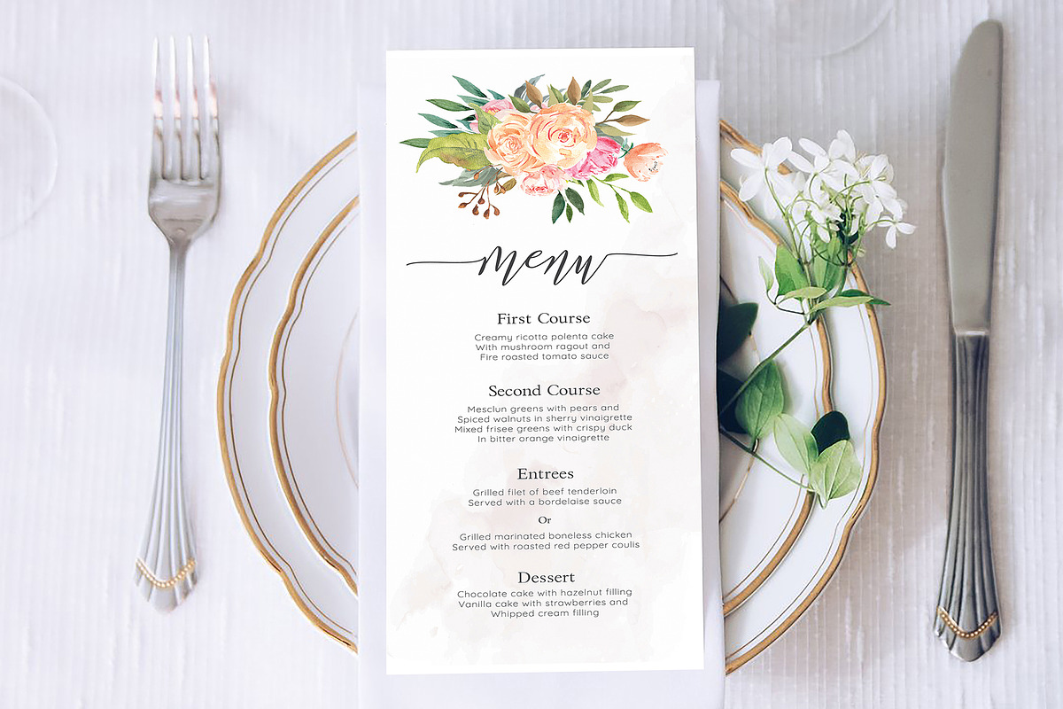 Blush Floral Wedding Invitation Set, an Invitation Template by DesignDevisers (Photo 4 of 15)