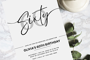 60th Birthday Party Invitation Card, an Invitation Template by TheSimplySereneShop (Thumbnail 3 of 10)