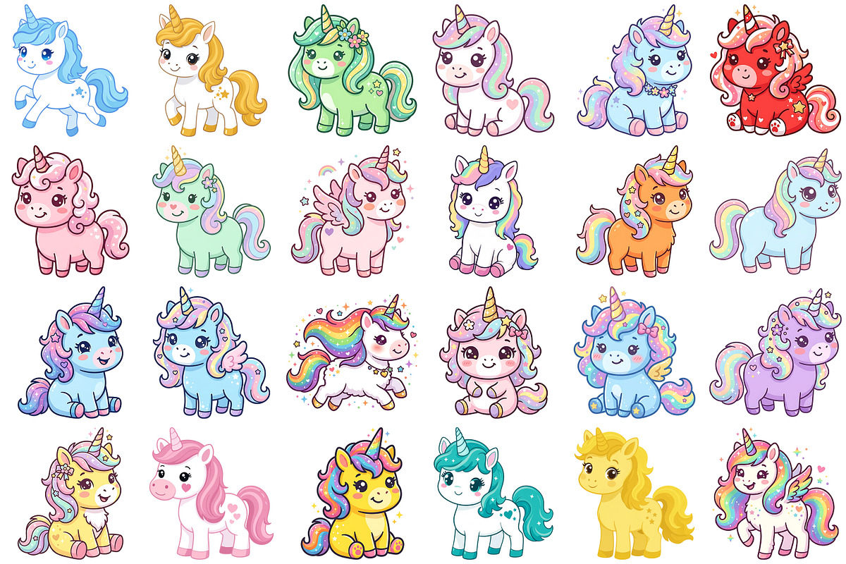 Cute Unicorn Clipart, an Animal Illustration by Forhadx5 (Photo 6 of 9)