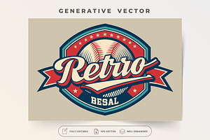 A retro-inspired baseball emblem wit, a Graphic by SaroStock