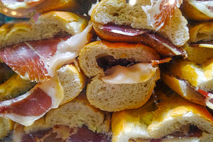 Rustic sandwiches with cured ham and cheese, a Food & Drink Photo by DanFLCreativo
