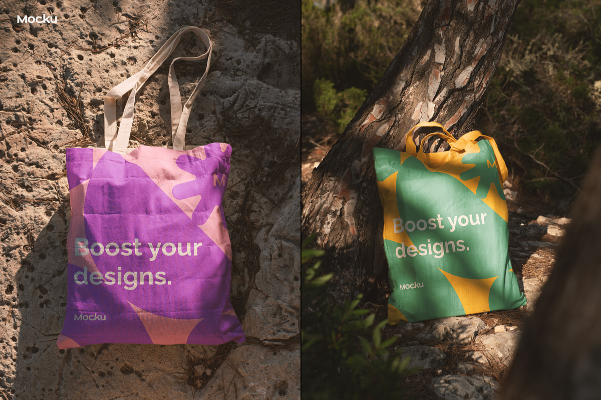 Summer Tote Bag Mockups, a Merchandise Mockup by Mocku (Photo 4 of 12)