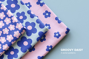 Groovy flowers on seamless patterns, a Pattern Graphic by Good Studio
