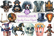 Watercolor Spooky Circus Clipart, an Illustration by Craft Nest (Thumbnail 1 of 6)