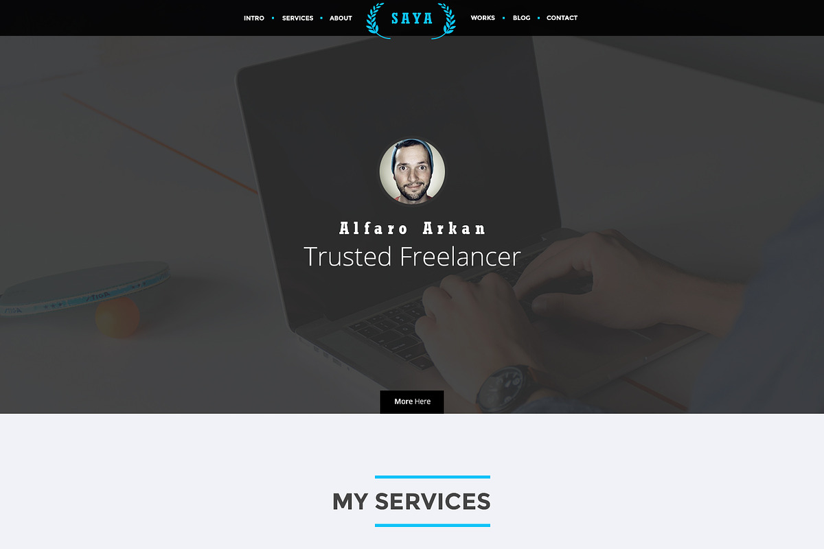 Saya One Page Personal PSD Template, a Landing Page Template by uzistudio (Photo 4 of 4)