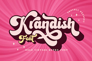 Krandish - Groovy Retro Font, a Script Font by Airotype