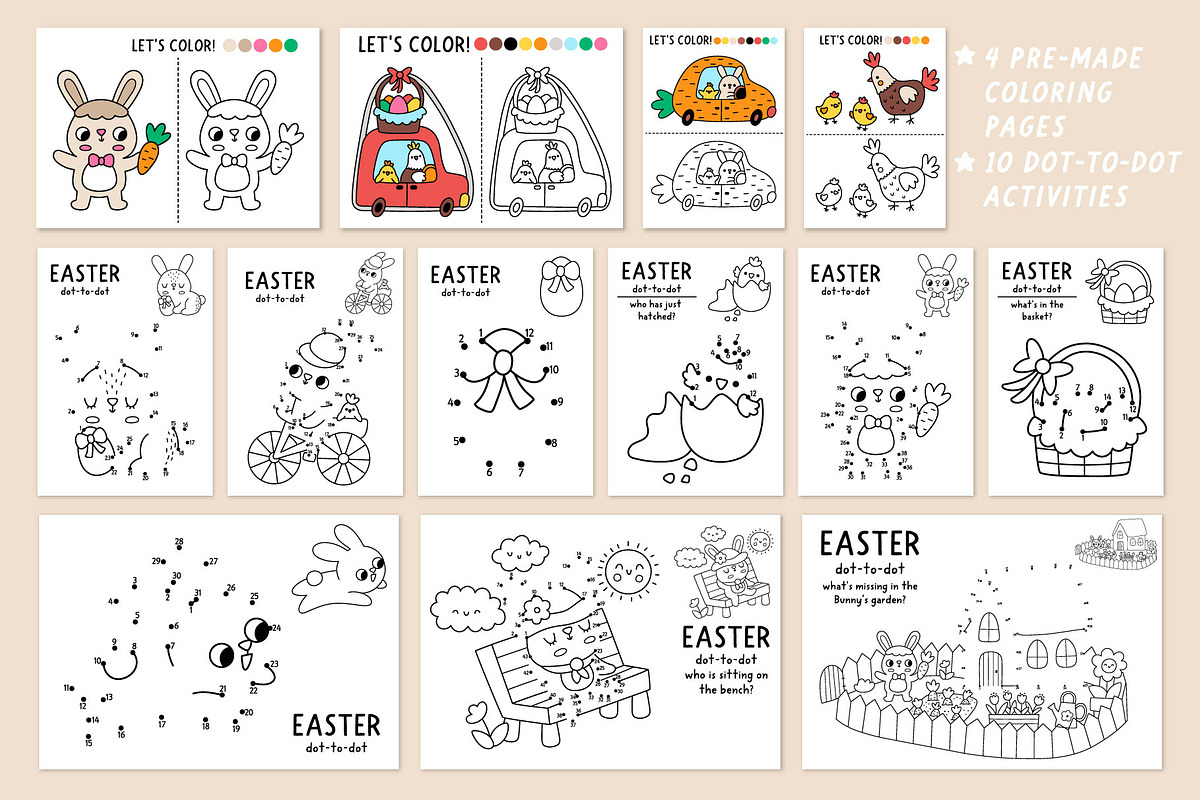 Easter village coloring games, an Education Illustration by Lexi Claus (Photo 7 of 16)