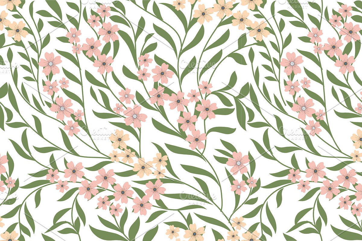 BLOOMING MEADOW Seamless Pattern, a Pattern Graphic by Madebyia (Photo 4 of 9)