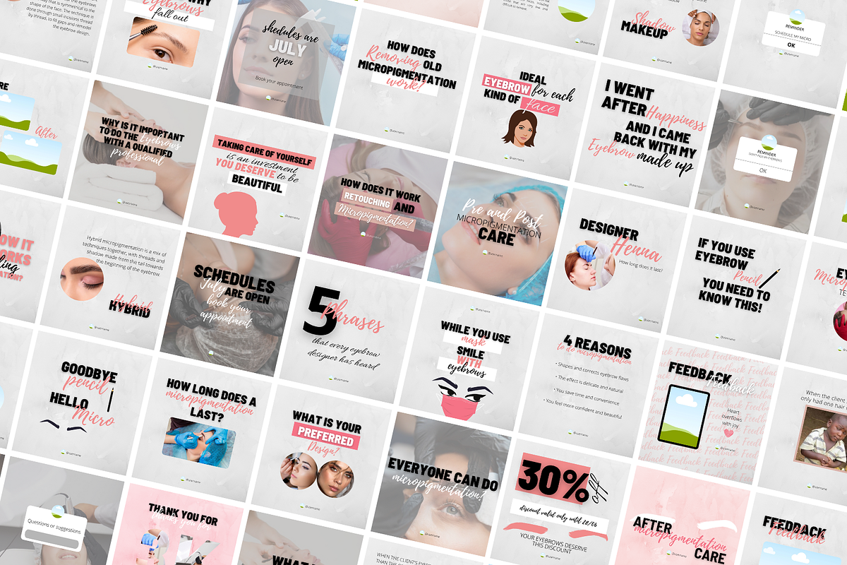 Eyebrows Micropigmentation Templates, a Social Media Template by Canvagator (Photo 2 of 3)