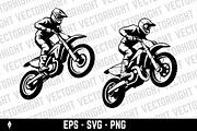 Motocross rider jumping a dirt bike, a Transportation Illustration by Vectorhight (Thumbnail 3 of 3)