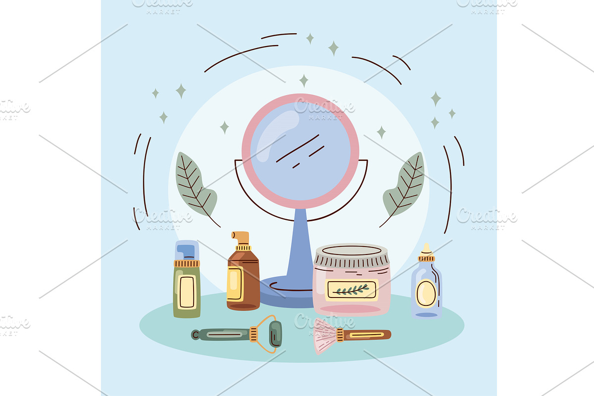 korean cosmetics poster, an Object Illustration by studiogstock