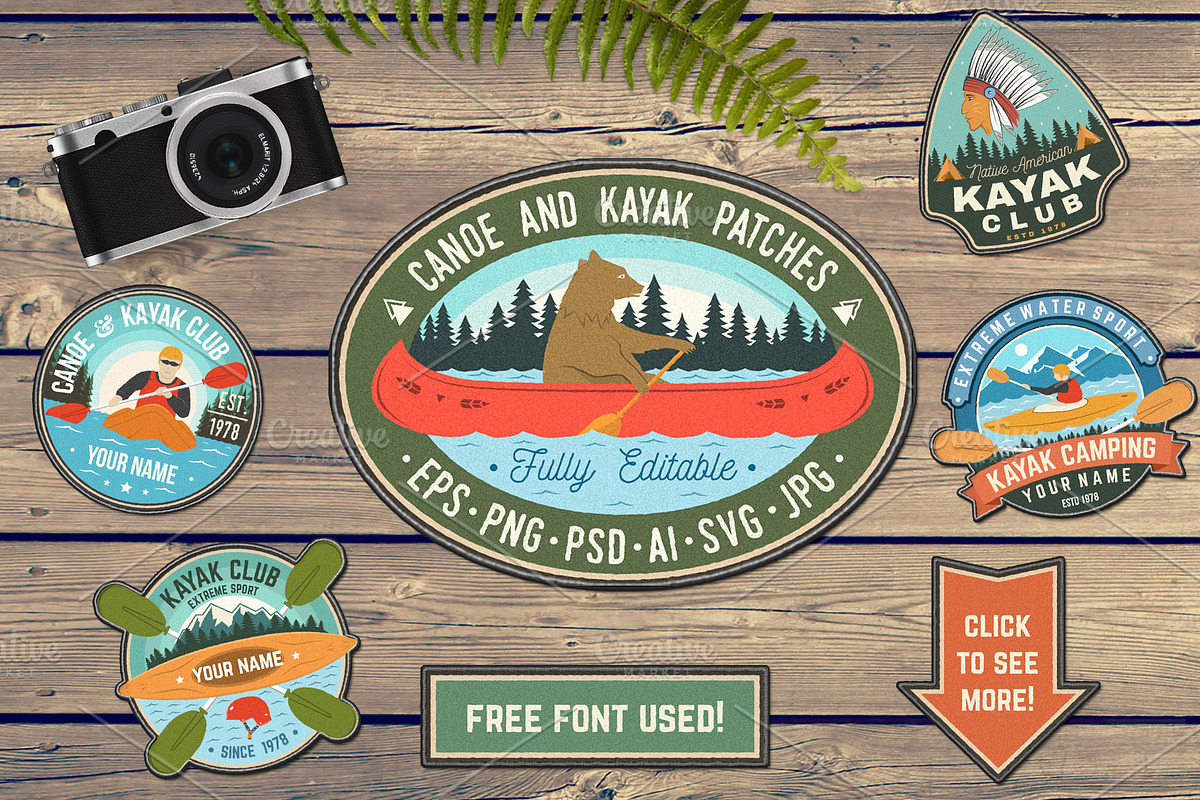 Canoe and Kayak Patches, an Illustration by sivVector (Photo 1 of 2)