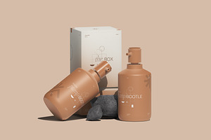 Plastic Pump Bootle with Box Mockups, a Packaging Mockup by fakhroo