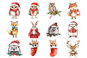 Christmas Woodland Animals, an Illustration by Design Market (Thumbnail 2 of 4)