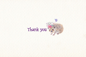 Hedgehog Watercolor Clipart