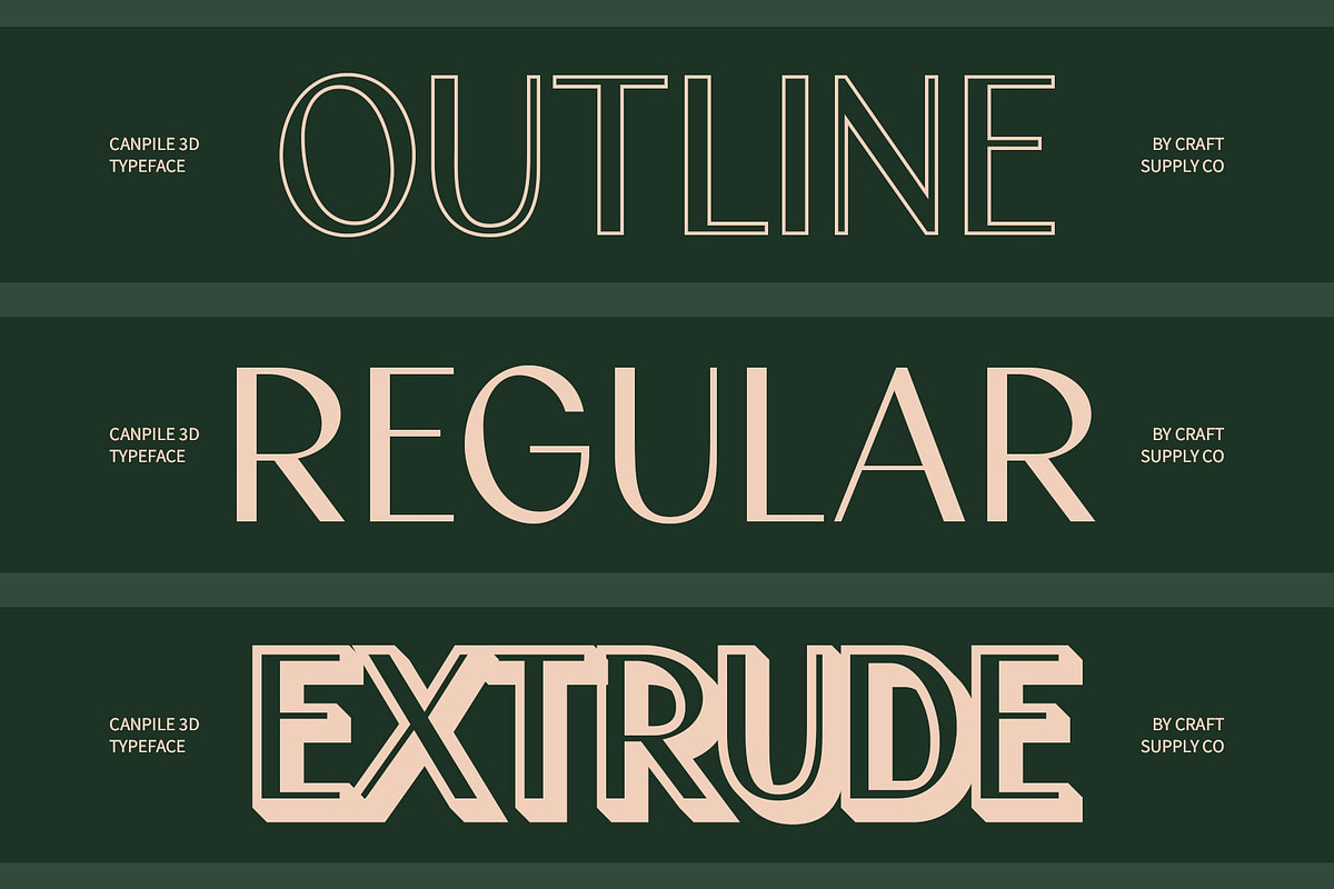 Canpile 3D, a Sans Serif Font by Craft Supply Co. (Photo 2 of 8)