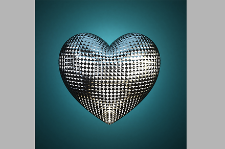 Silver Knurled Heart Shape