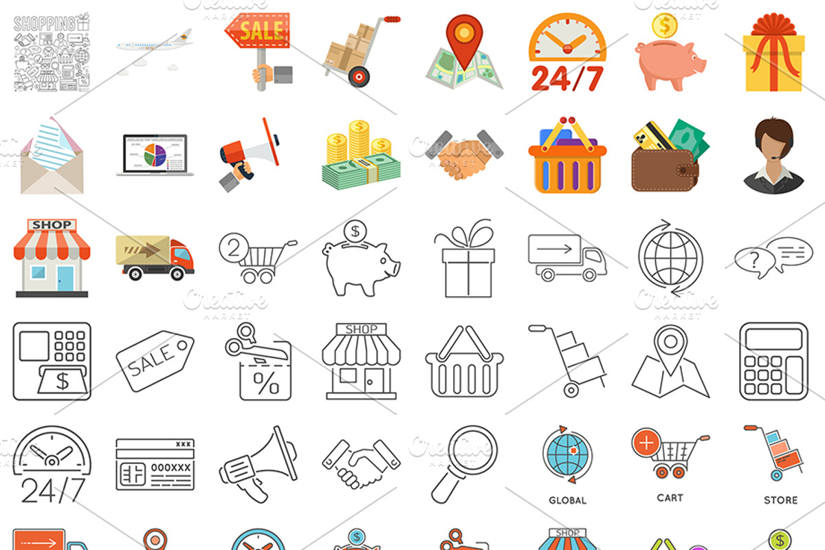 Online Shopping Icons and Process, a Finance Illustration by TAlex (Photo 7 of 7)