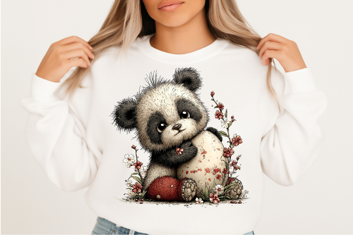 Watercolor Spring Panda Clipart, an Illustration by Craft Nest (Photo 7 of 11)